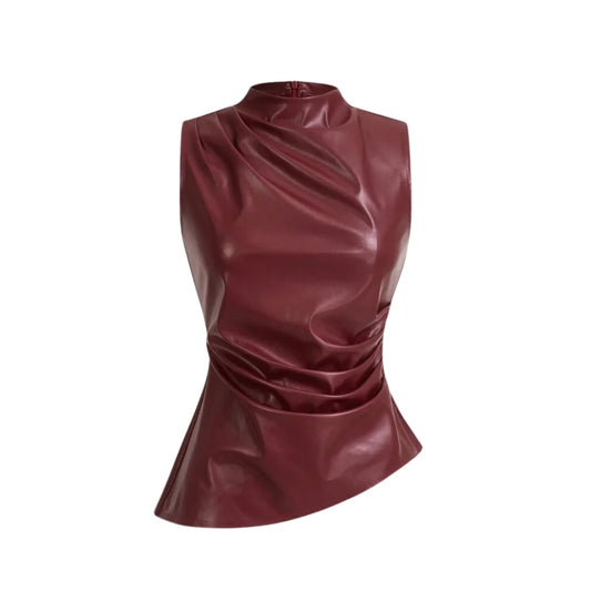 Burgundy Leder Top