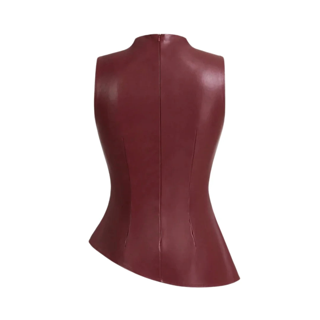 Burgundy Leder Top